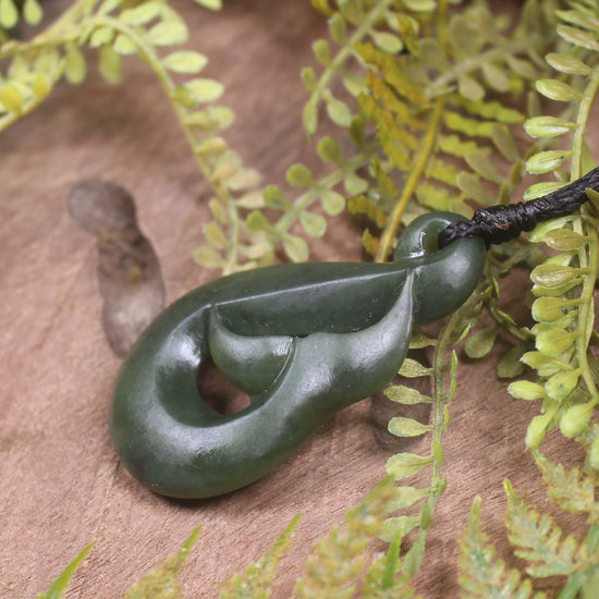 Whale Tail carved from Hapopo Pounamu - NZ Greenstone