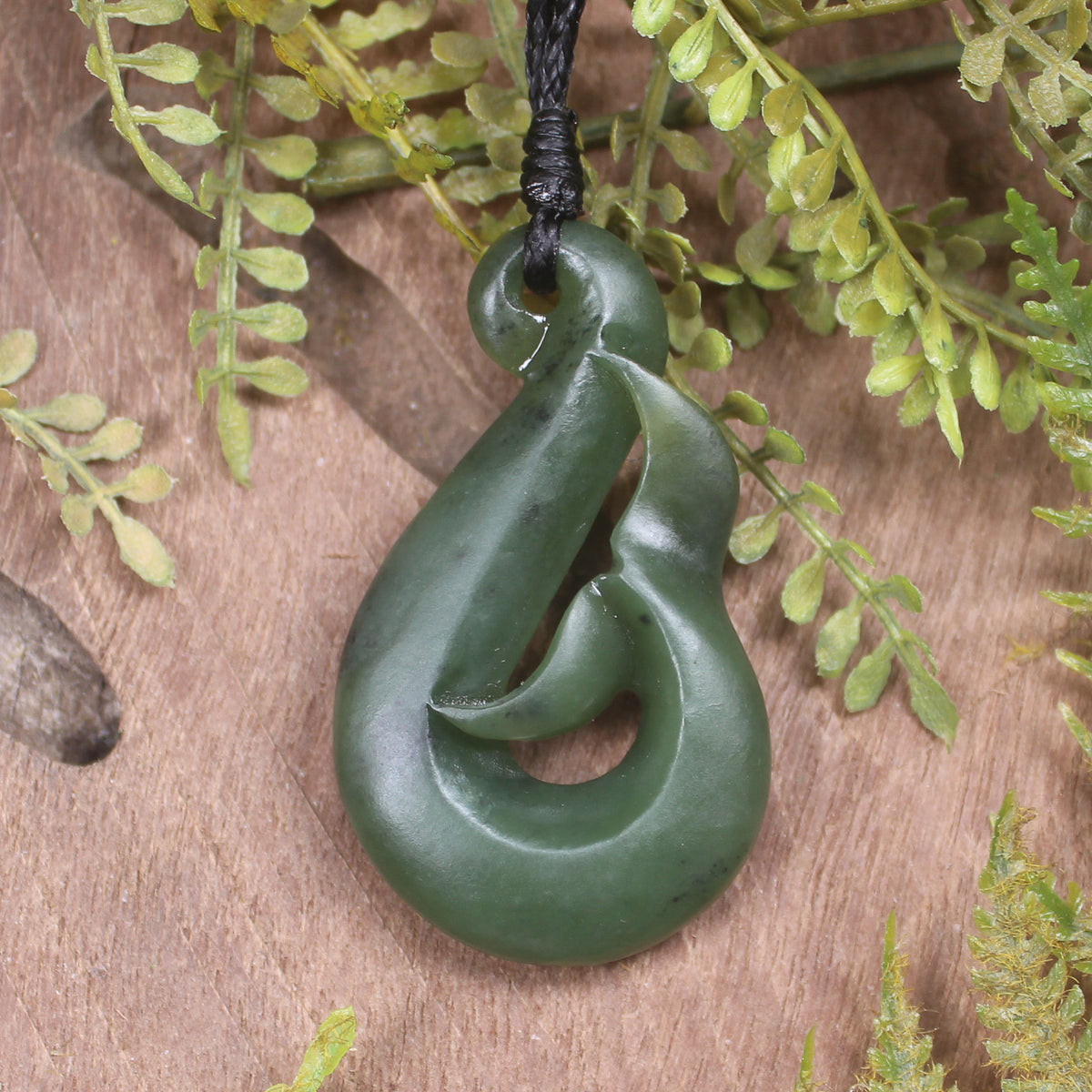 Whale Tail carved from Hapopo Pounamu - NZ Greenstone