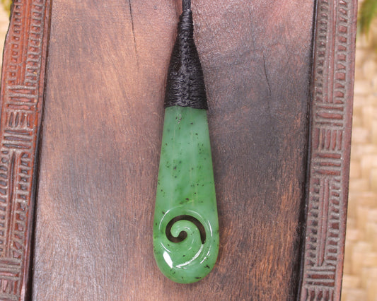 Roimata with Koru Pounamu Pendant - NZ Greenstone