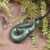 Whale Tail carved from Hapopo Pounamu - NZ Greenstone