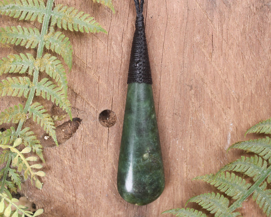 Roimata Teardrop carved from Hapopo Pounamu - NZ Greenstone