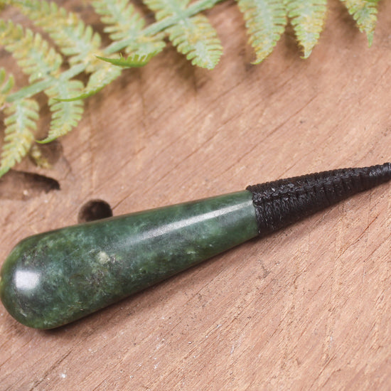 Roimata Teardrop carved from Hapopo Pounamu - NZ Greenstone