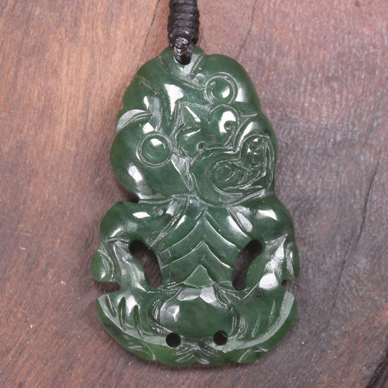 Kawakawa Pounamu Hei Tiki - NZ Greenstone