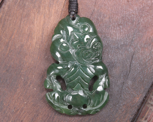 Kawakawa Pounamu Hei Tiki - NZ Greenstone