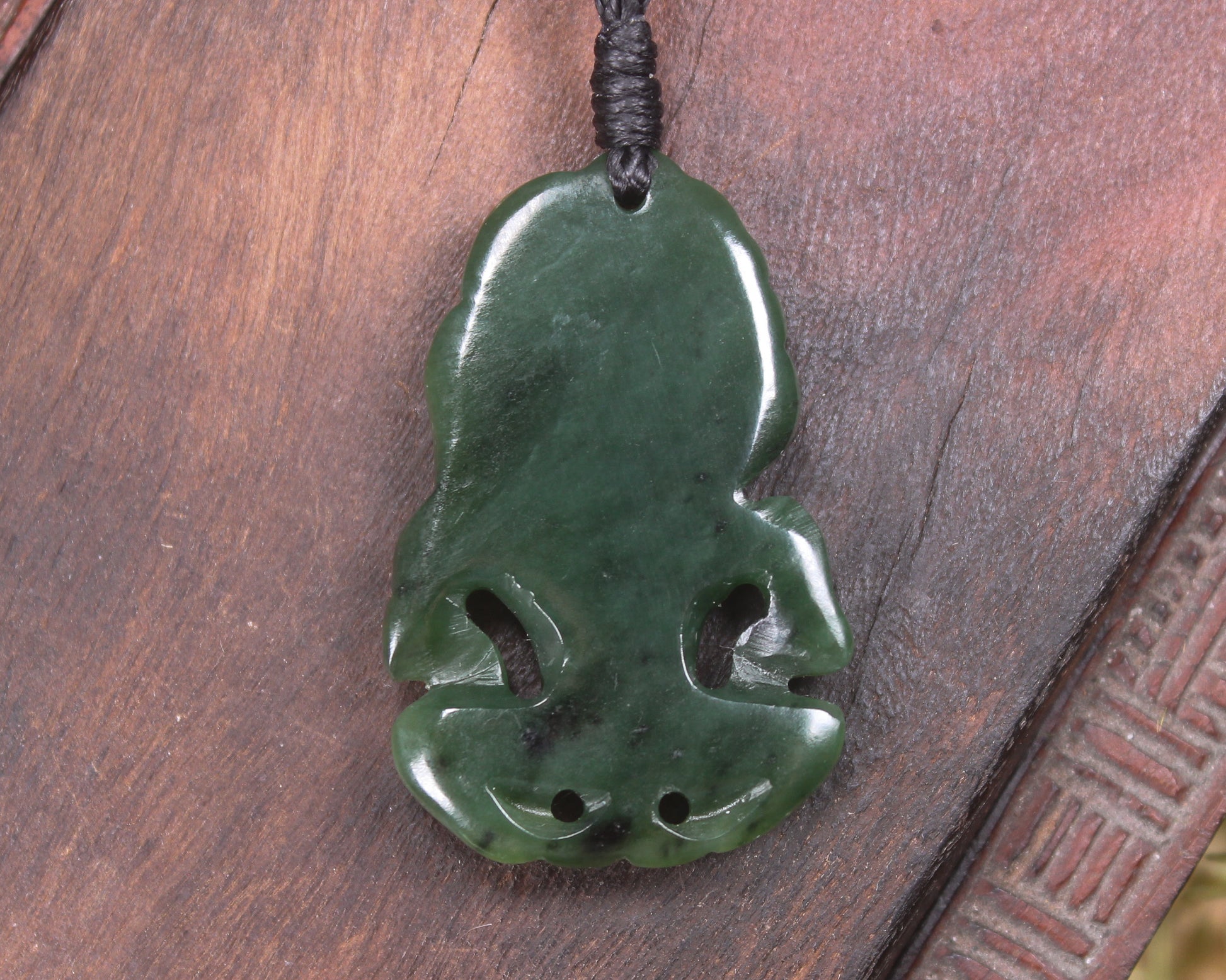 Kawakawa Pounamu Hei Tiki - NZ Greenstone