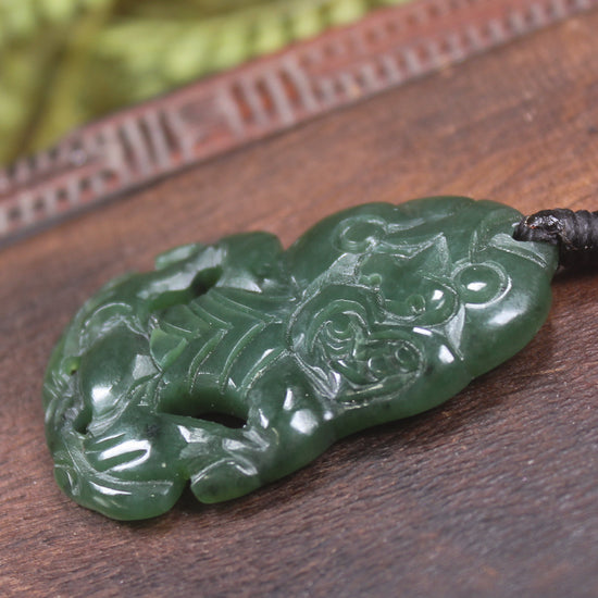 Kawakawa Pounamu Hei Tiki - NZ Greenstone
