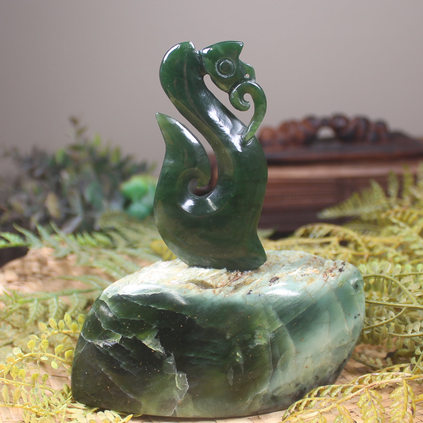 Manaia Sculpture carved from NZ Pounamu