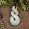 Twist or Pikorua carved from Hapopo Pounamu - NZ Greenstone