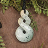 Twist or Pikorua carved from Hapopo Pounamu - NZ Greenstone