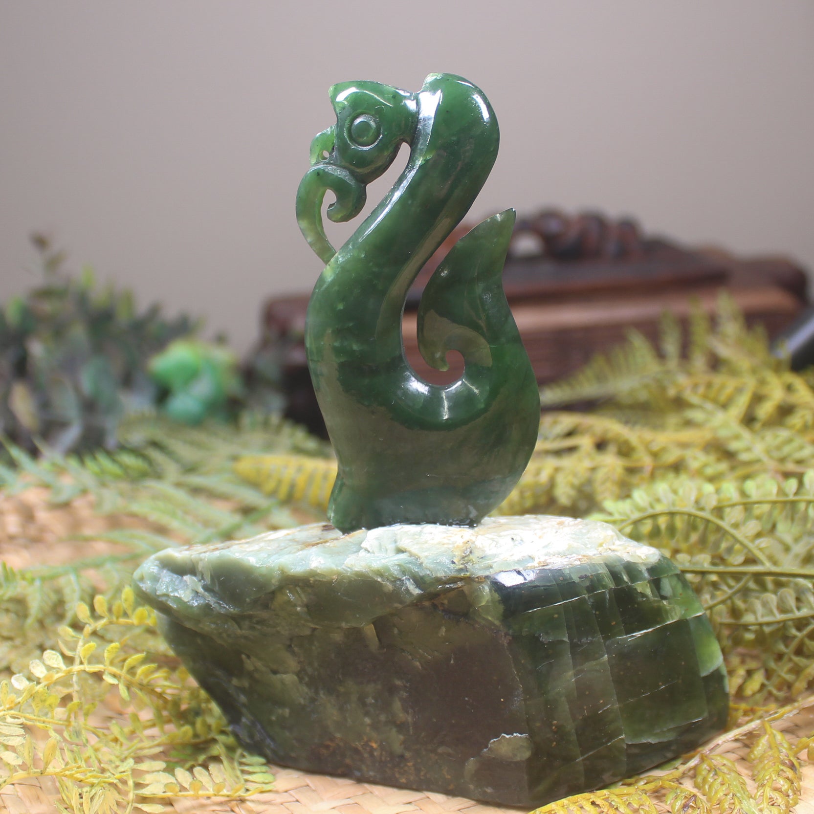 Manaia Sculpture carved from NZ Pounamu