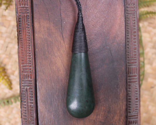 Kawakawa Pounamu Roimata Pendant - NZ Greenstone