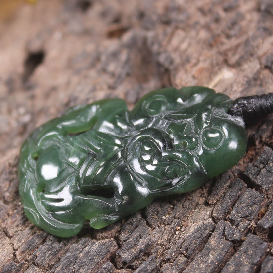 Kawakawa Pounamu Hei Tiki - NZ Greenstone