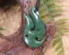 Hei Matau or Fish Hook carved from Hapopo Pounamu - NZ Greenstone