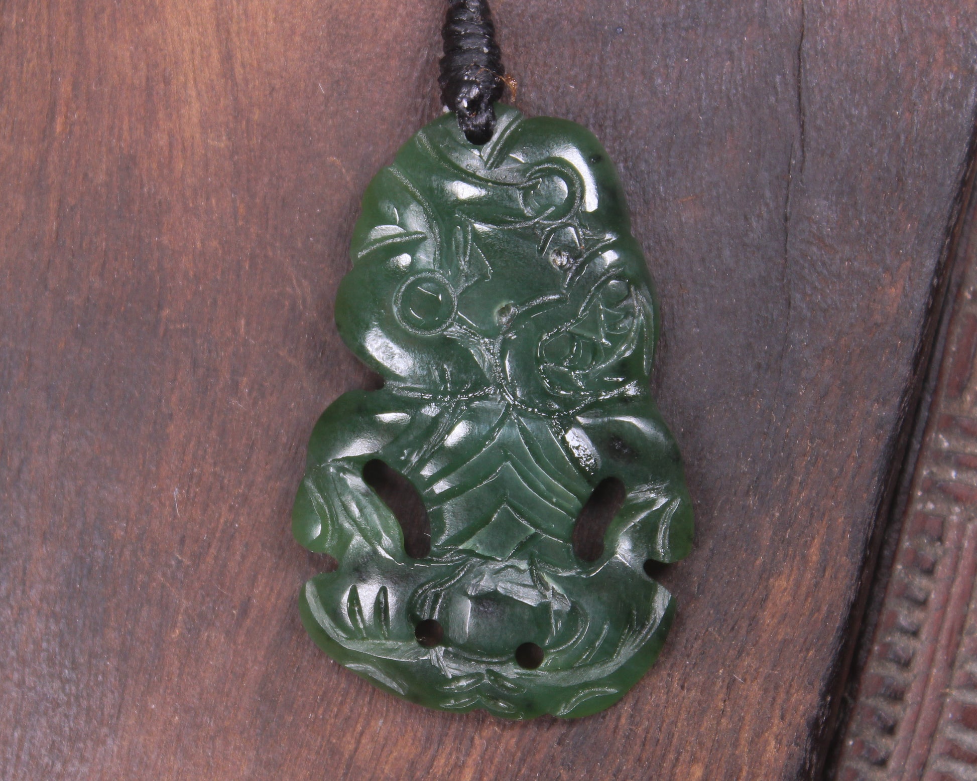 Kawakawa Pounamu Hei Tiki - NZ Greenstone