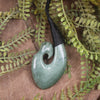 Hei Matau or Fish Hook carved from Inanga Pounamu - NZ Greenstone
