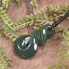 Twist or Pikorua carved from Inanga  Pounamu - NZ Greenstone