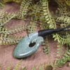 Hei Matau or Fish Hook carved from Inanga Pounamu - NZ Greenstone