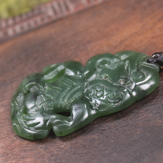 Kawakawa Pounamu Hei Tiki - NZ Greenstone