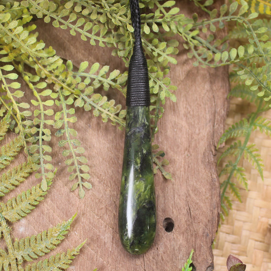 Roimata or Teardop carved from Douglas Creek Pounamu - NZ Greenstone