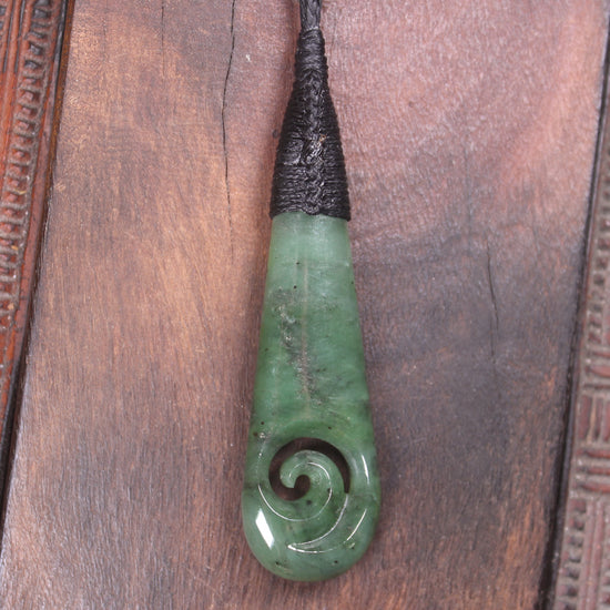 Roimata with Koru Pounamu Pendant - NZ Greenstone