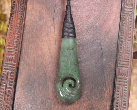 Roimata with Koru Pounamu Pendant - NZ Greenstone
