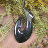Hei Matau or Fish Hook carved from Kawakawa Pounamu - NZ Greenstone
