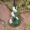 Twist or Pikorua carved from Hapopo Pounamu - NZ Greenstone