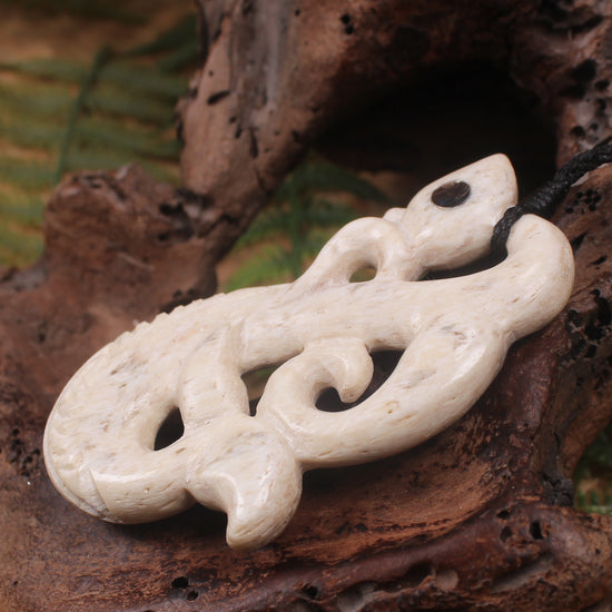 Manaia pendant carved from Whale Bone