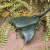 Whale Tail carved from Kawakawa Pounamu - NZ Greenstone