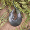 Hei Matau or Fish Hook carved from Hapopo Pounamu - NZ Greenstone