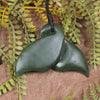 Whale Tail carved from Kawakawa Pounamu - NZ Greenstone
