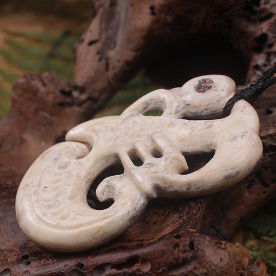 Manaia pendant carved from Whale Bone