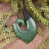 Hei Matau or Fish Hook carved from Kawakawa Pounamu - NZ Greenstone