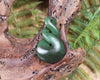 Twist or Pikorua carved from Hapopo Pounamu - NZ Greenstone
