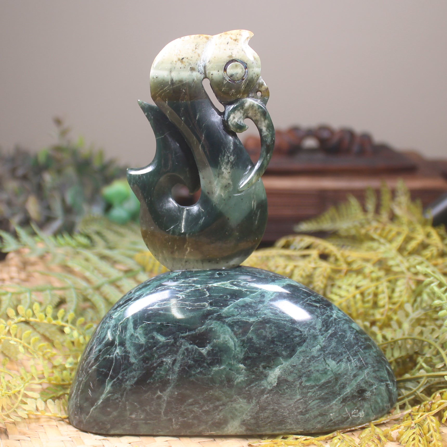 Manaia Sculpture carved from NZ Pounamu