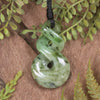 Twist or Pikorua carved from Hapopo Pounamu - NZ Greenstone