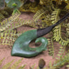Hei Matau or Fish Hook carved from Kawakawa Pounamu - NZ Greenstone