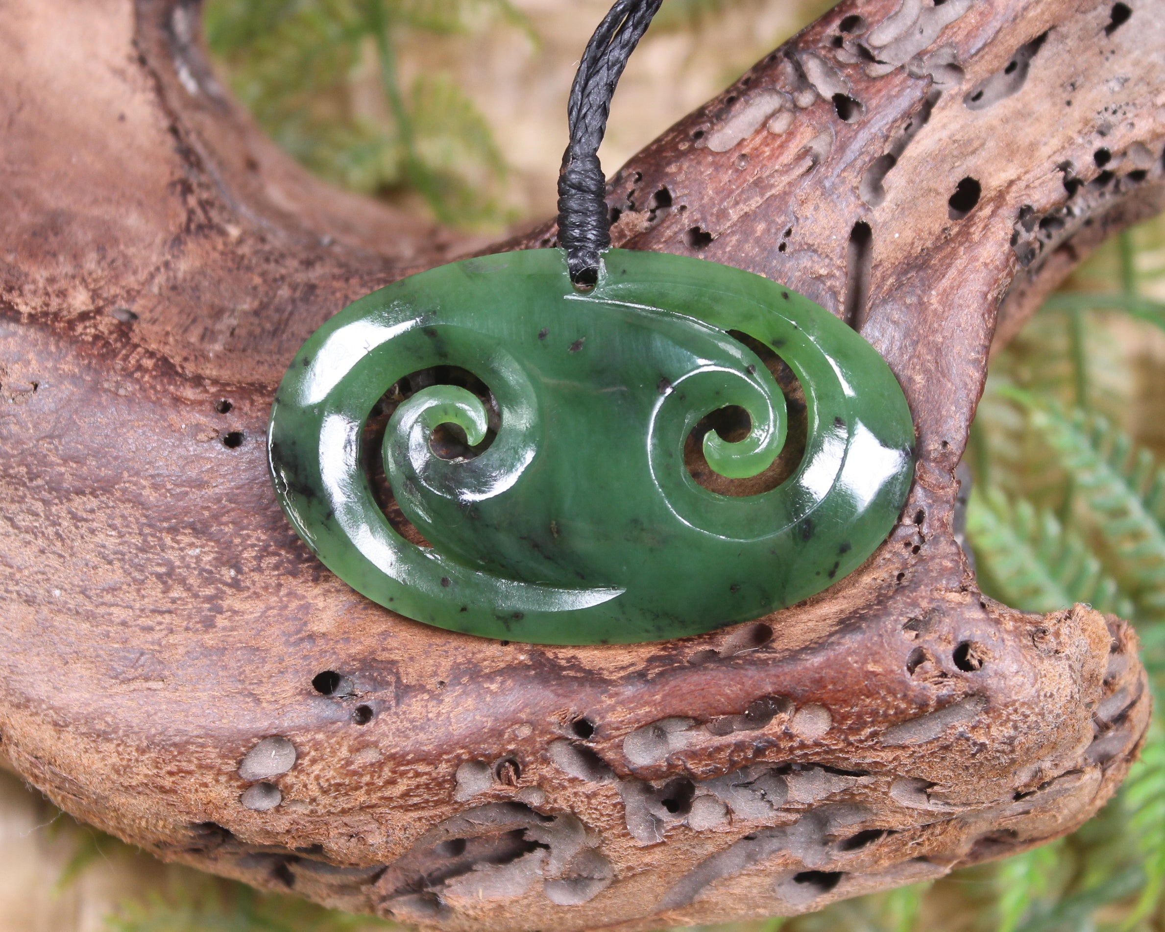 Koru carved from Hapopo Pounamu - NZ Greenstone