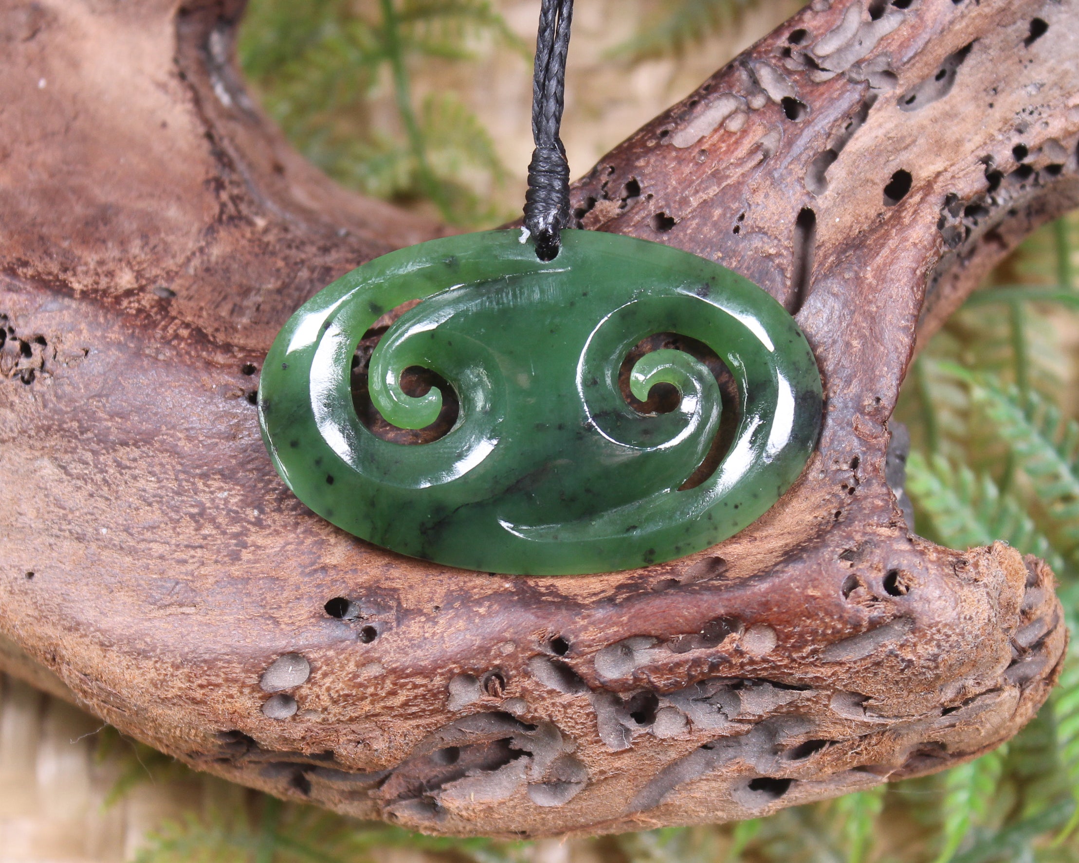 Koru carved from Hapopo Pounamu - NZ Greenstone