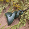 Whale Tail carved from Kawakawa Pounamu - NZ Greenstone