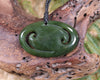 Koru pendant carved from Kawakawa Pounamu - NZ Greenstone