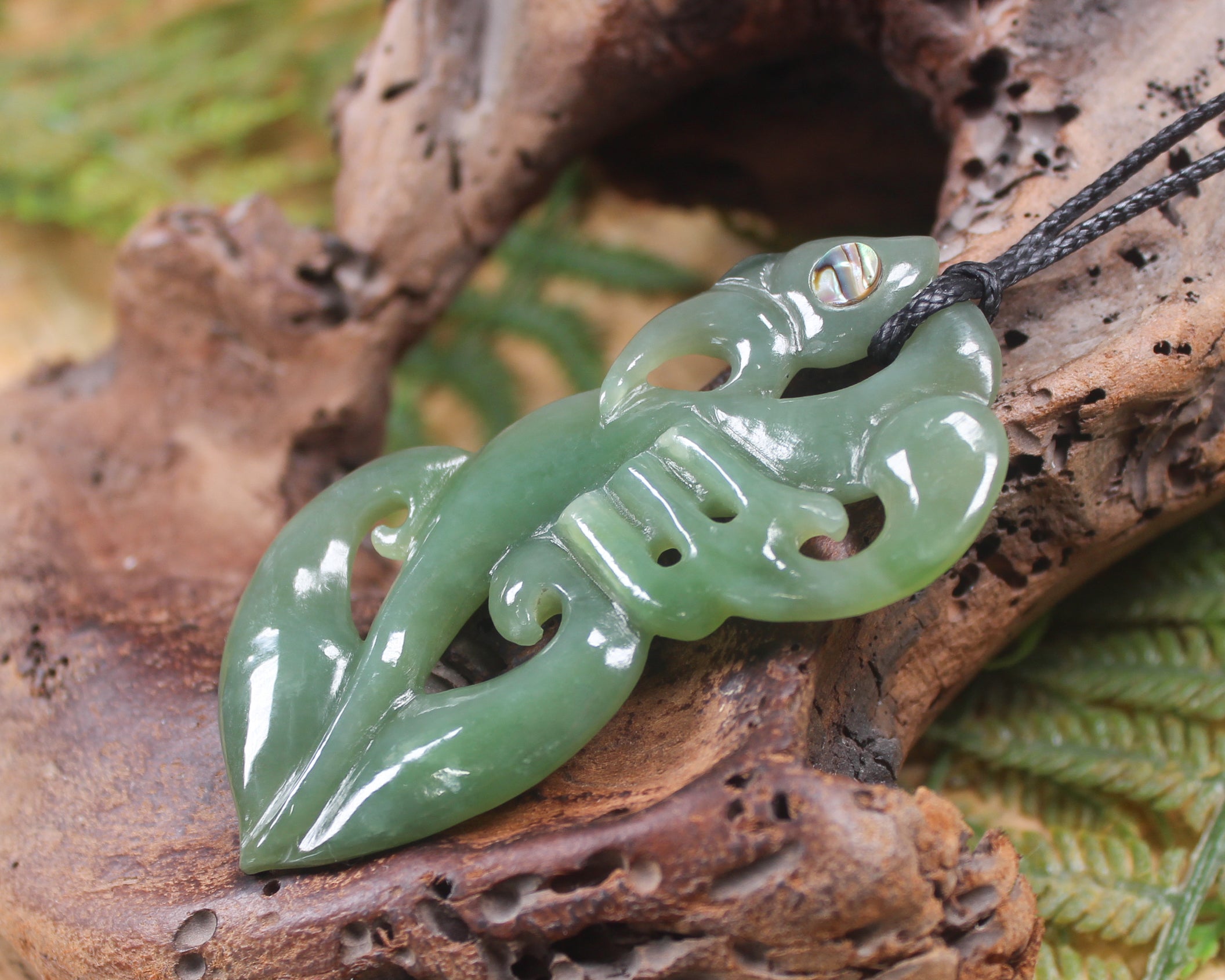 Manaia carved from Inanga Pounamu - NZ Greenstone