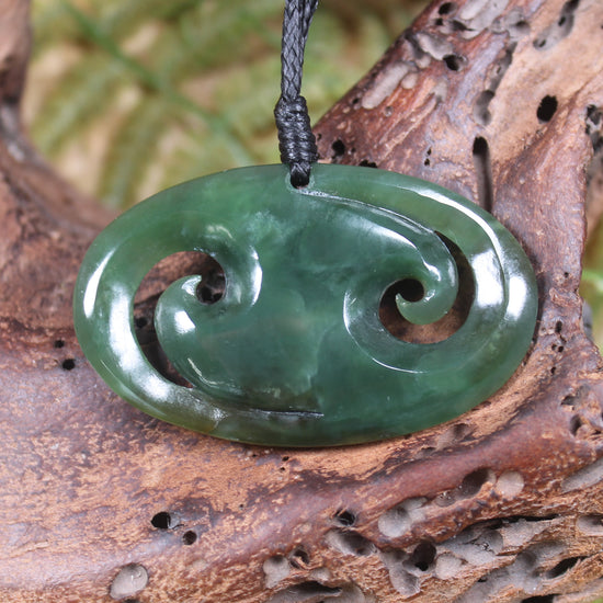 Koru or Spiral carved from Inanga Pounamu - NZ Greenstone