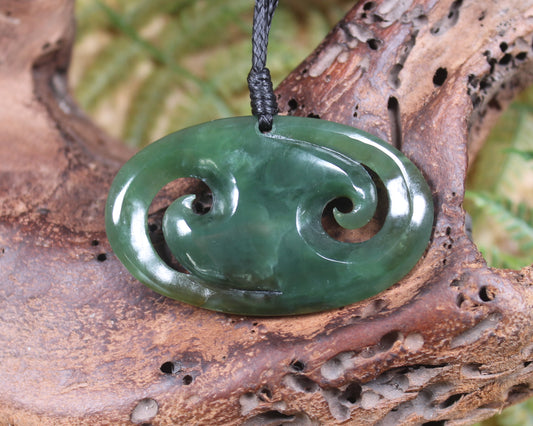 Koru or Spiral carved from Inanga Pounamu - NZ Greenstone