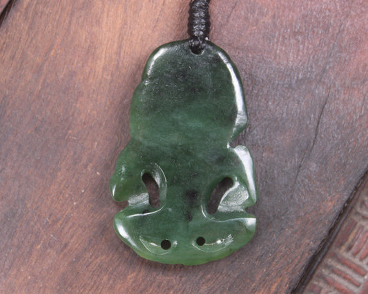 Kawakawa Pounamu Hei Tiki - NZ Greenstone