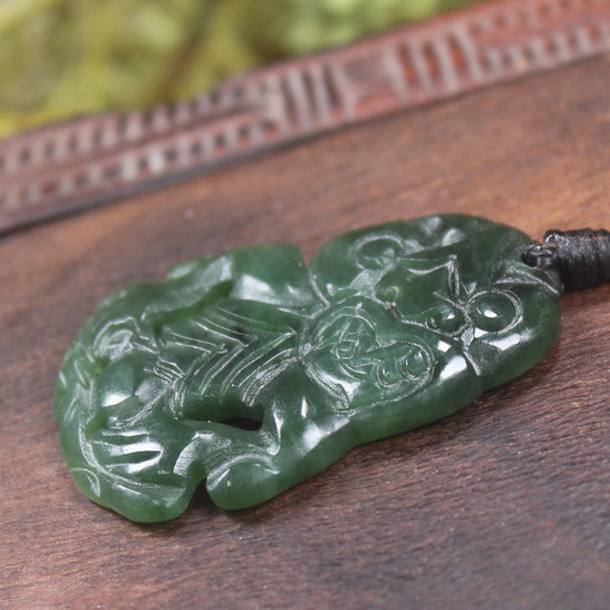 Kawakawa Pounamu Hei Tiki - NZ Greenstone