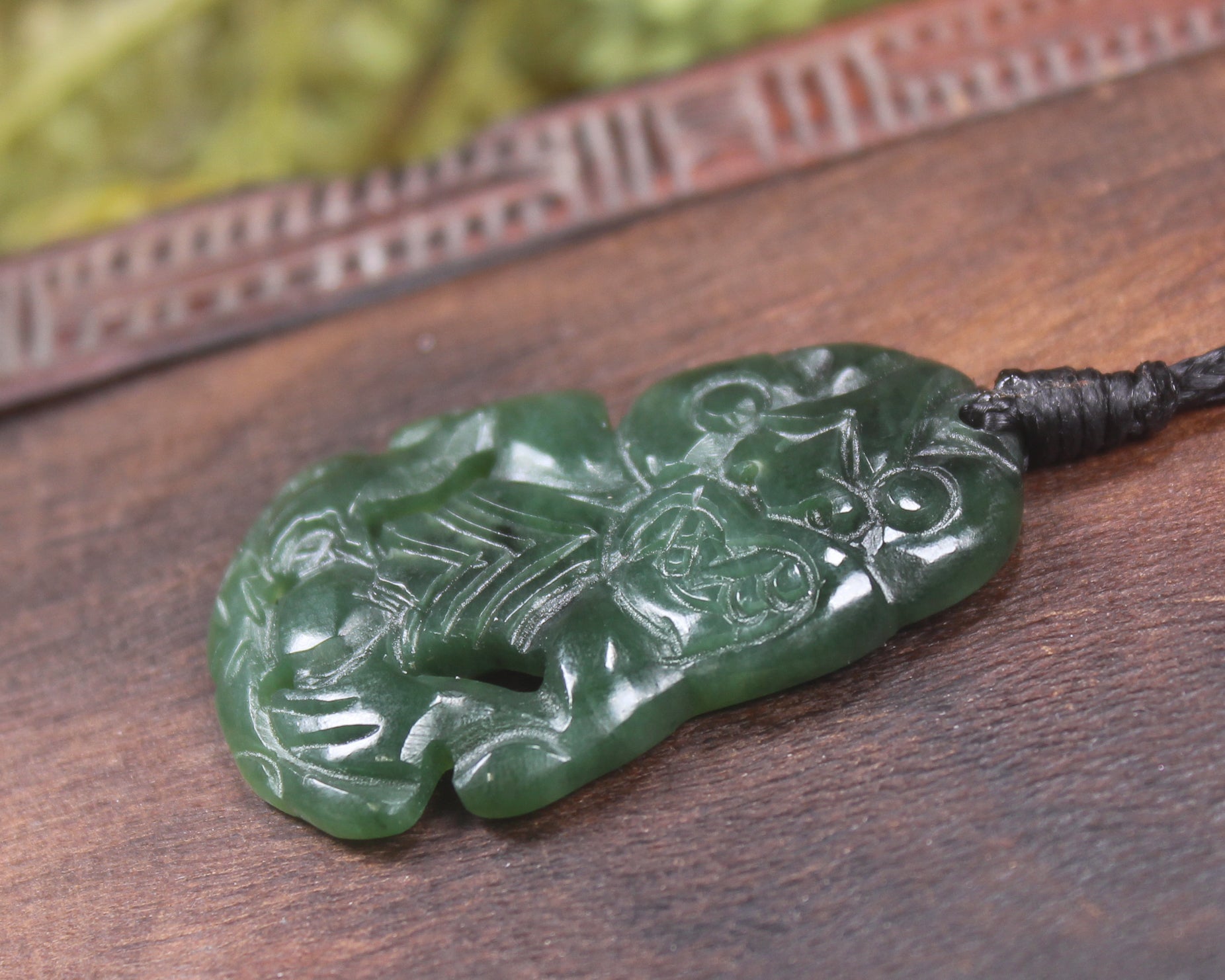 Kawakawa Pounamu Hei Tiki - NZ Greenstone