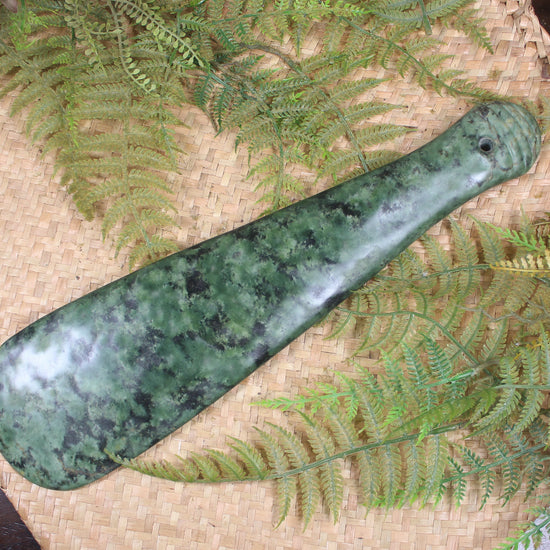 Mere carved from Rimu Pounamu - NZ Greenstone