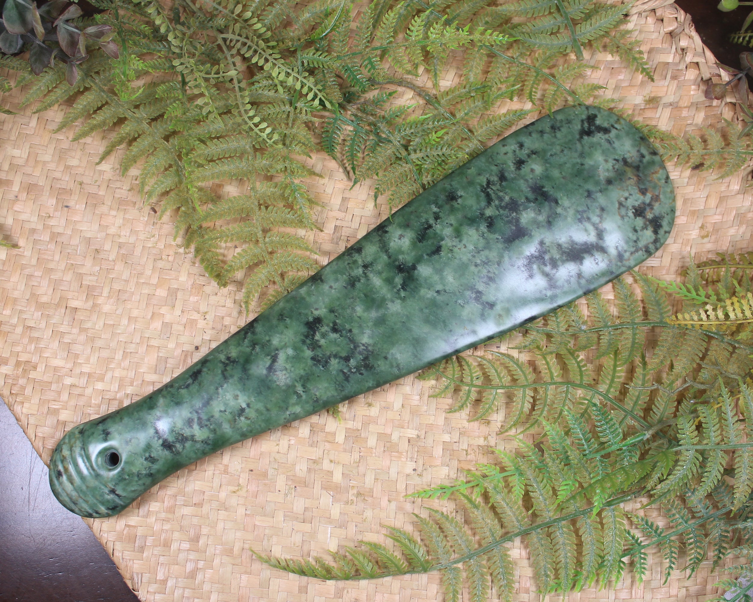 Mere carved from Rimu Pounamu - NZ Greenstone