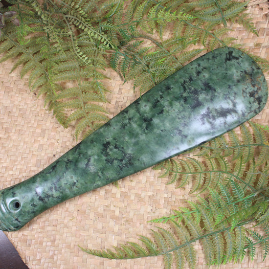 Mere carved from Rimu Pounamu - NZ Greenstone